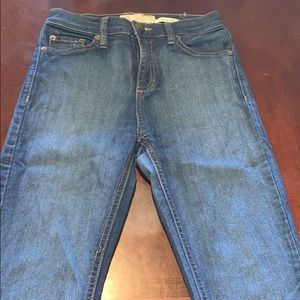 Free People Faded Denim Blue High Rise Skinny Jeans sz 24 EUC